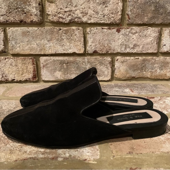 rag & bone | Savoy Black Suede Leather Loafer Mules - Picture 2 of 13